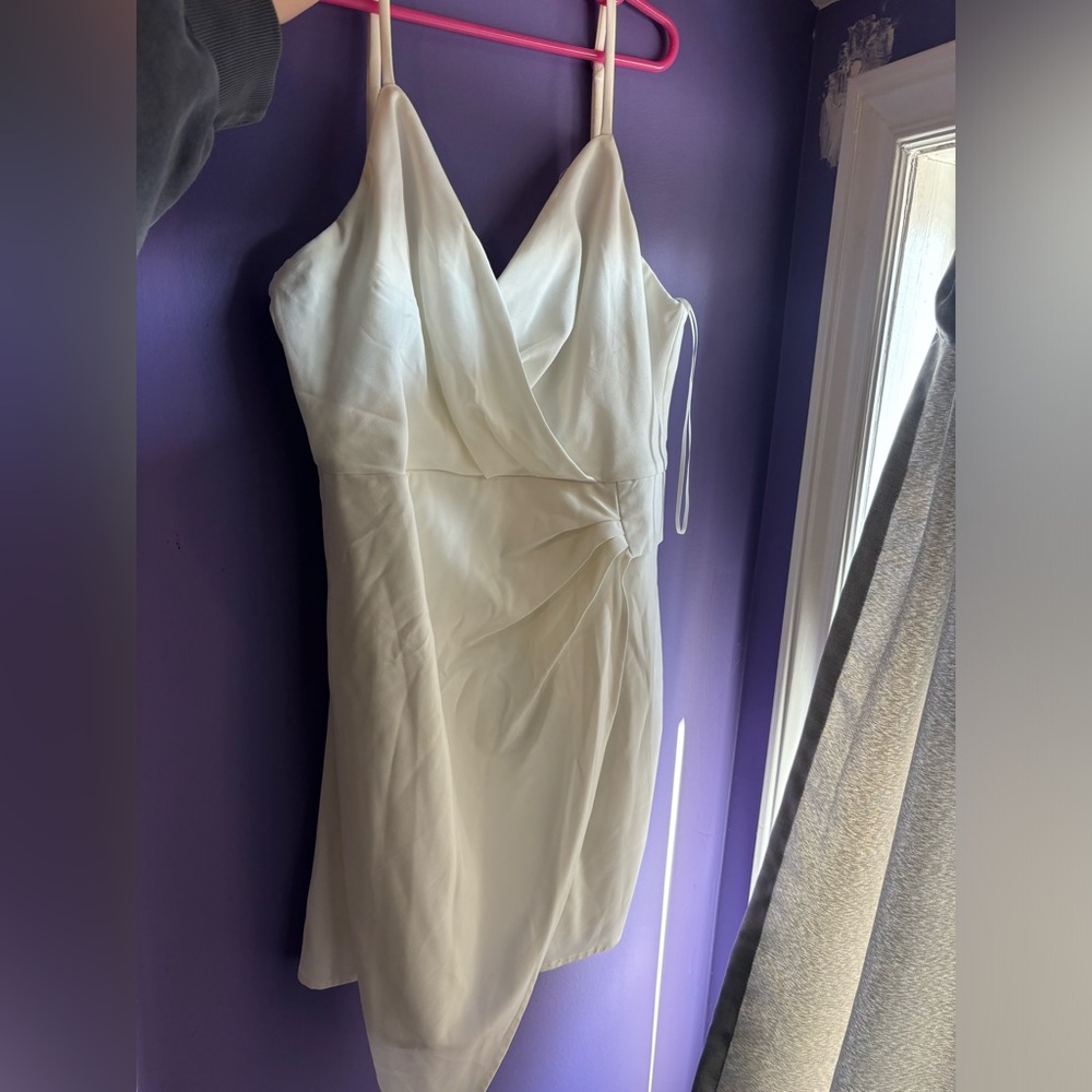 Windsor White Wrap-Front Mini Dress